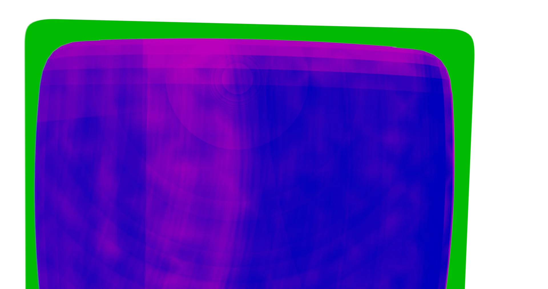 Object ID pass, separating surfaces in green, purple and blue.