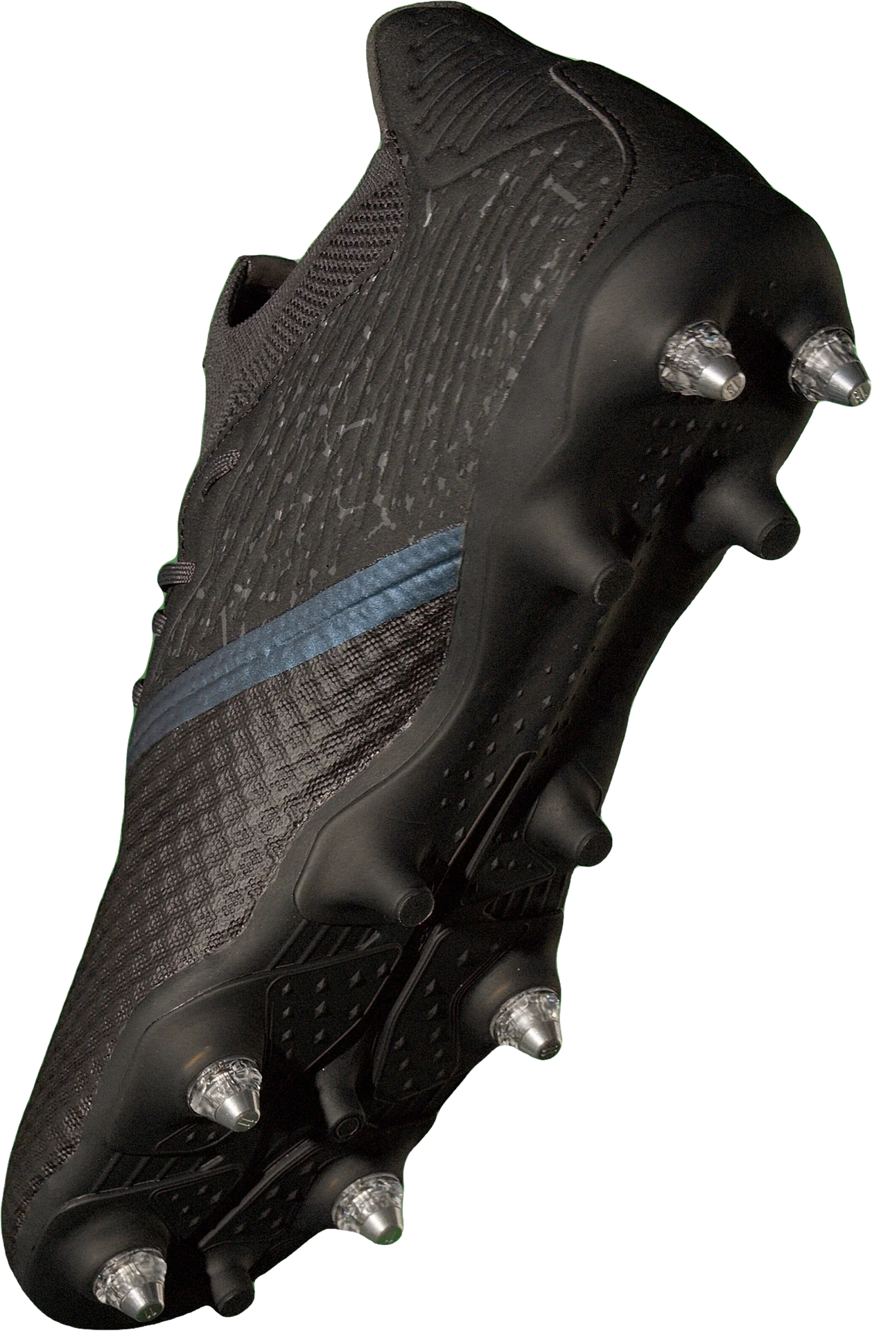 Tilted SG outsole with metal studs on transparency.