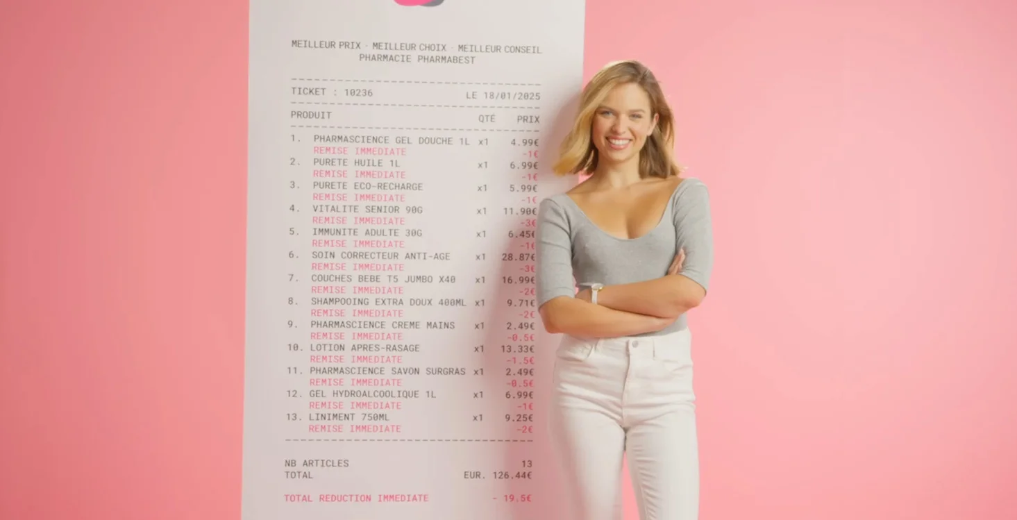 Preparation board: reference image of the performer holding the receipt.