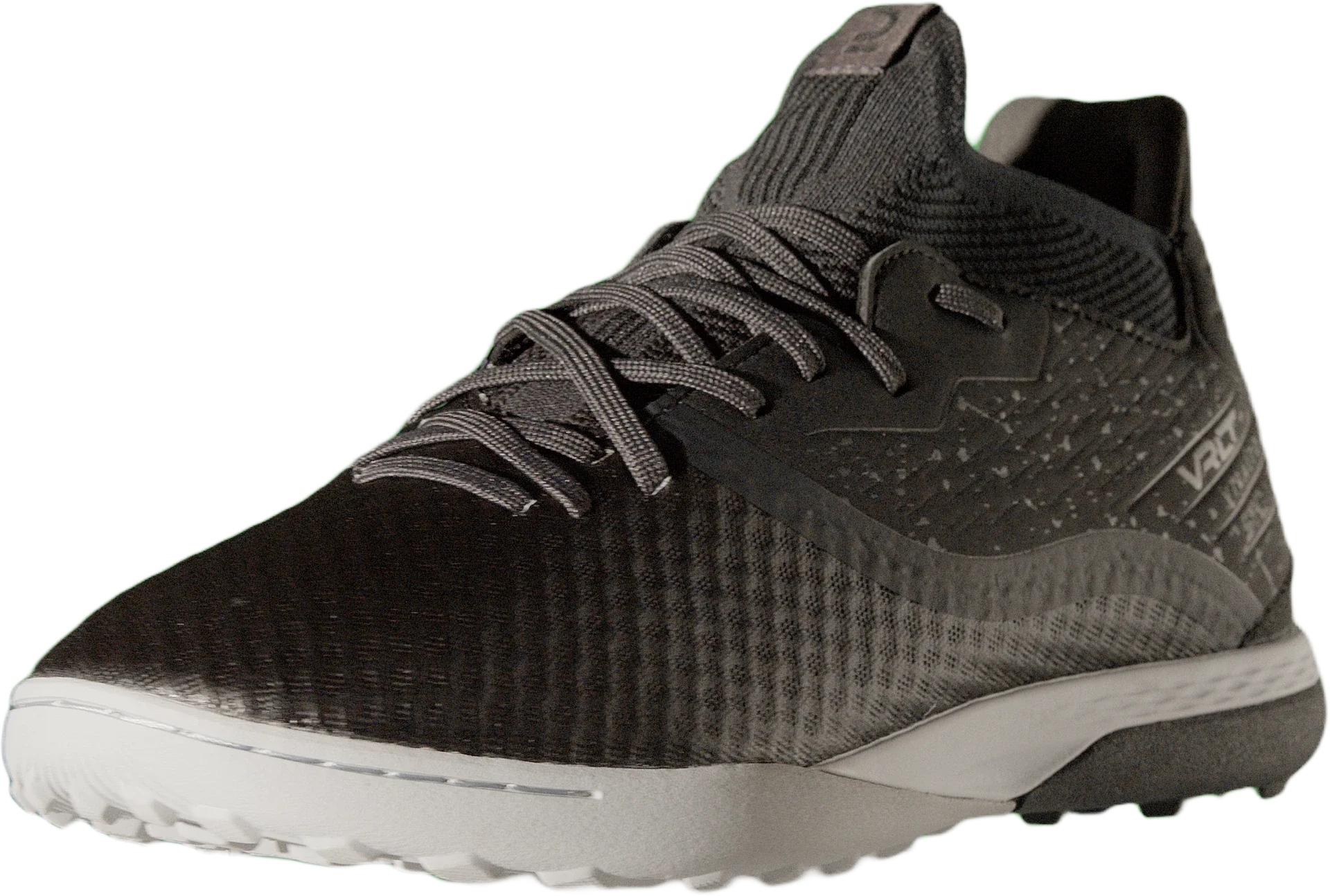 Oblique view of the Kipsta TF boot on transparency.