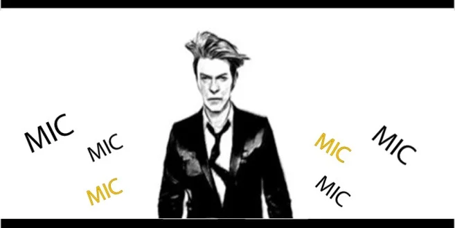Production storyboard: a speech surrounded by microphones.