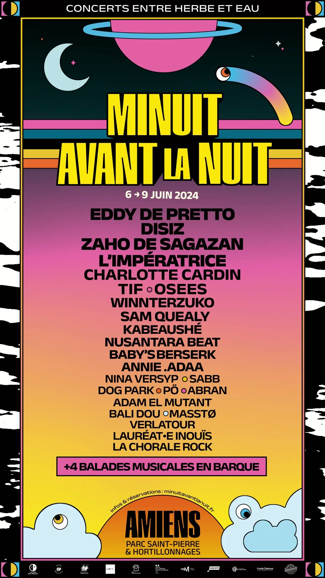 The line-up appears below the smaller title in the night-time landscape.
