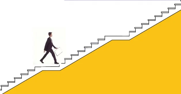 Preparation board: stairs with a yellow fill beneath the steps.