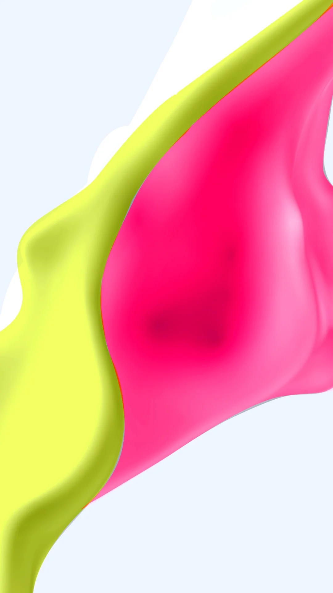 Storyboard, shot 13. The pink and green materials meet.