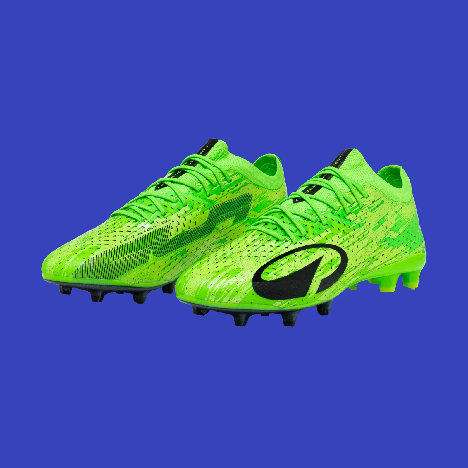 Green Kipsta CLR Green Storm boots in a three-quarter view.