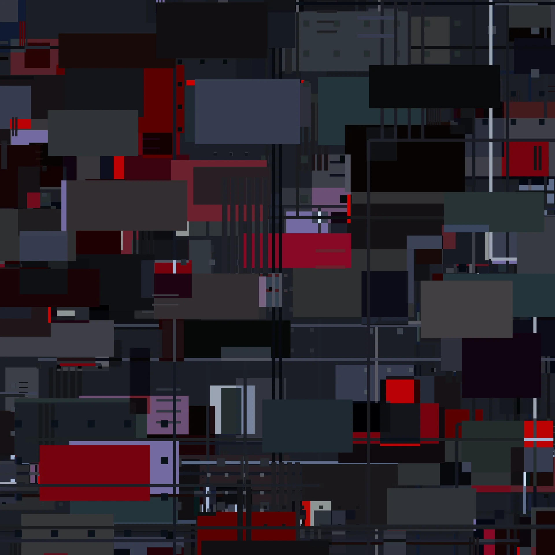 Color version of the same JSplacement pattern, with gray, red and purple rectangles against a dark background.